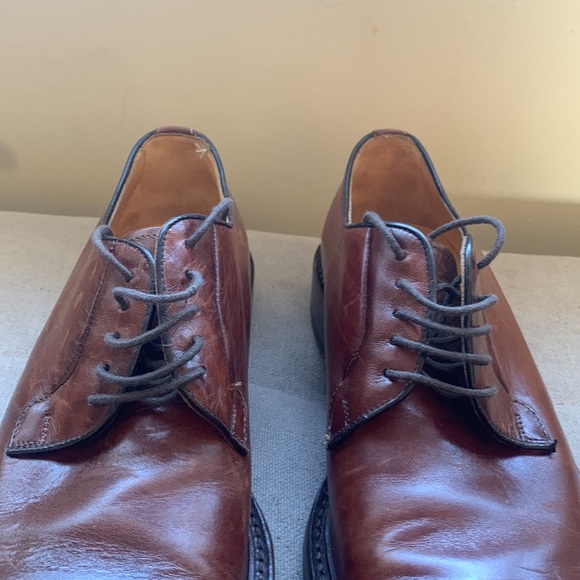 BERGAMO Men's Brown Lace-UP Oxford Dress Shoe Made In Italy Size 9.5 - Picture 5 of 15